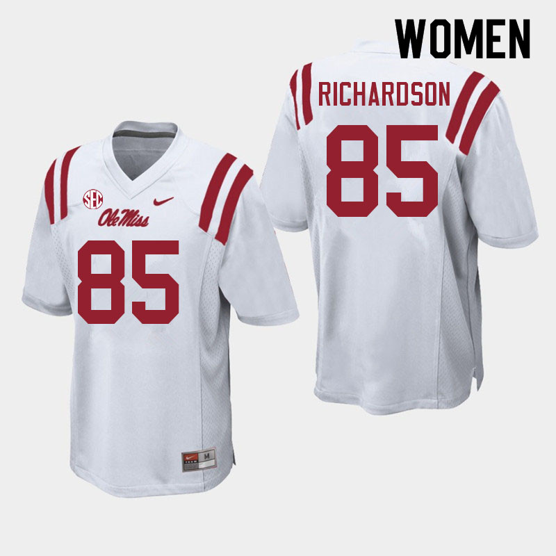 Jamar Richardson Ole Miss Rebels NCAA Women's White #85 Stitched Limited College Football Jersey MEQ1658GF